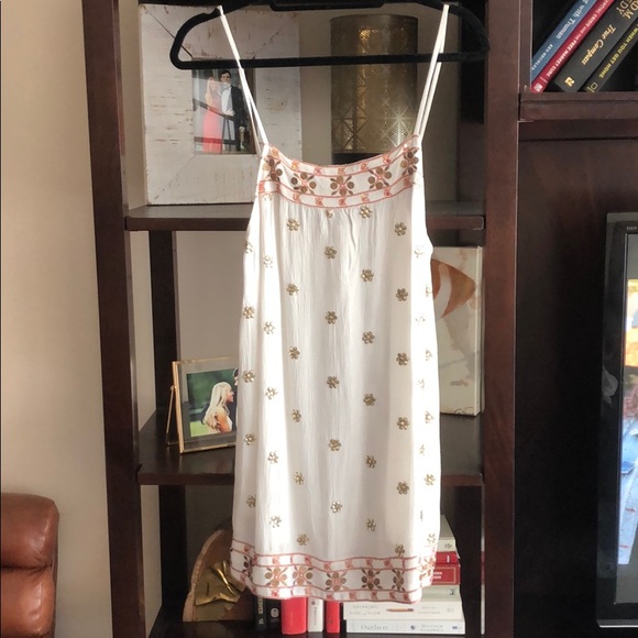 Free People Dresses & Skirts - White Free People Mini Dress with Sequins